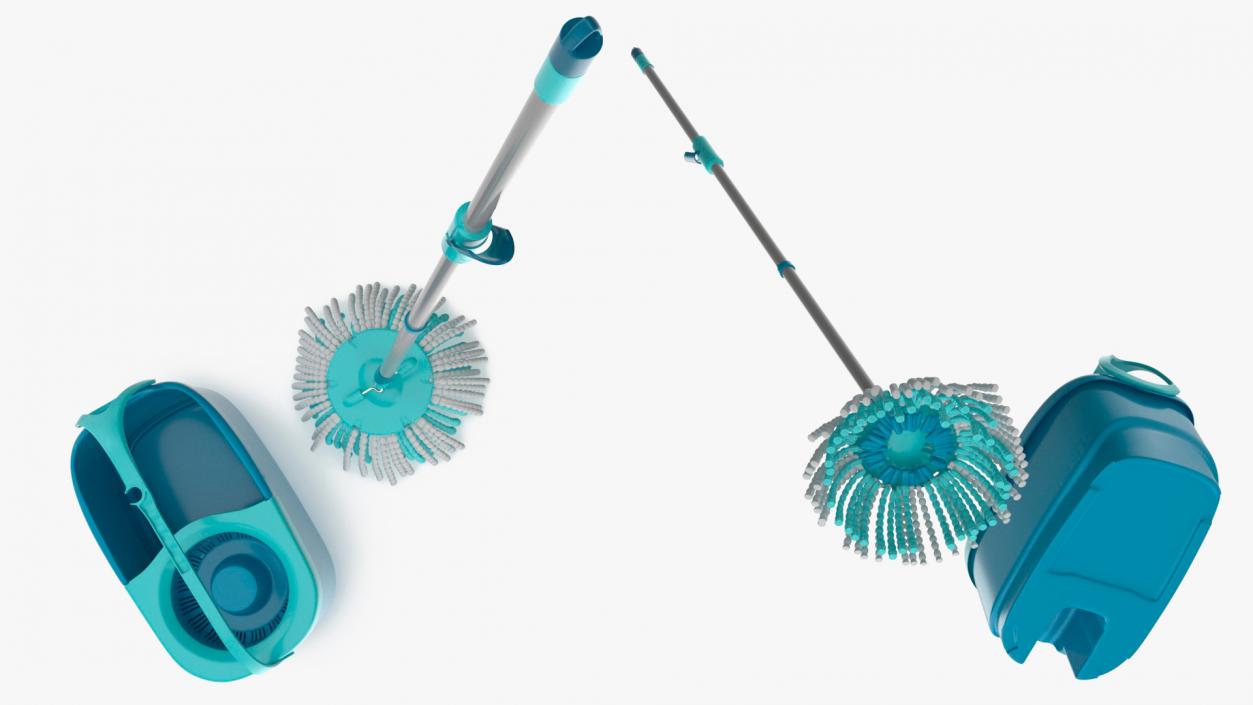 3D Twist Mop with Bucket Turquoise