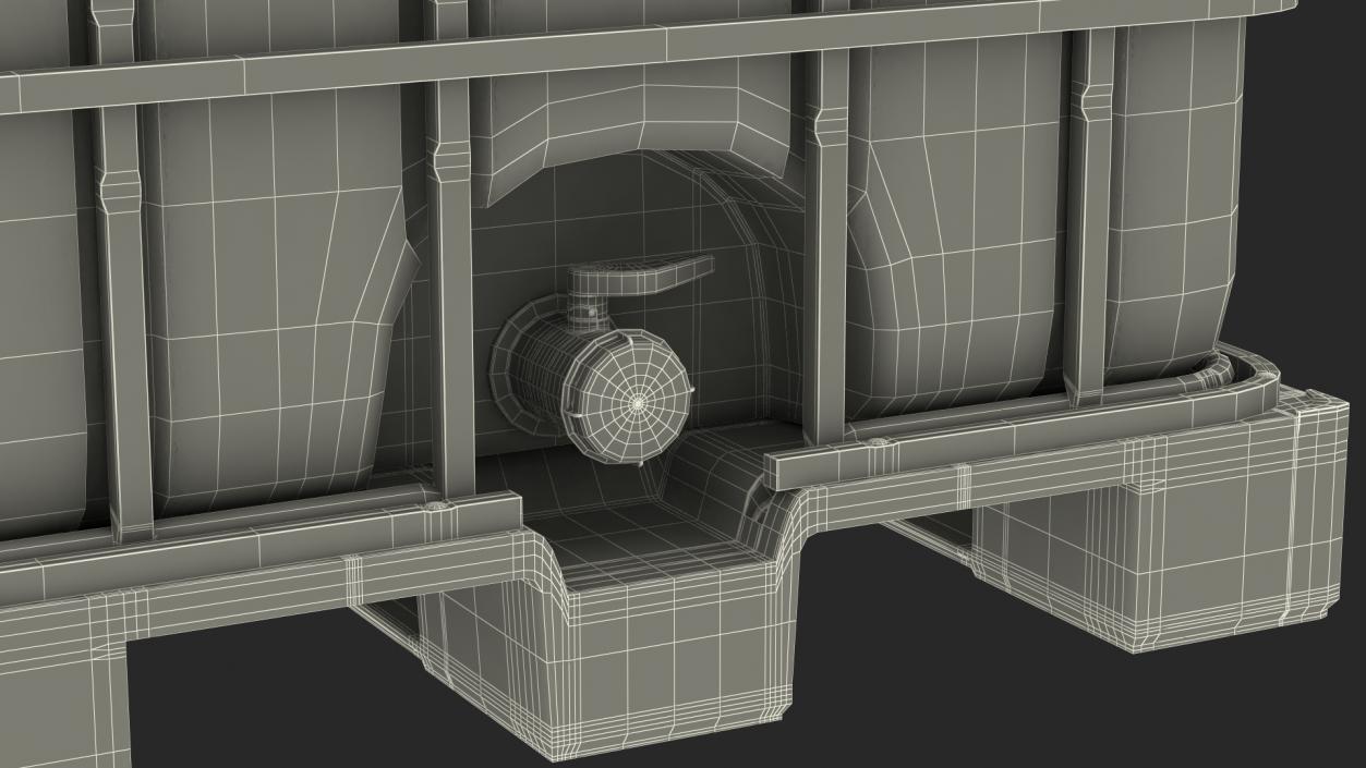 3D model Kruizinga IBC Fluid Container 1000 Litre Plastic Pallet