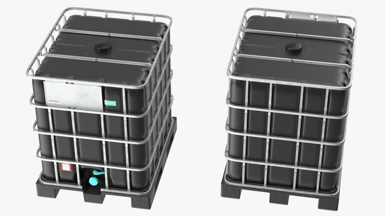 3D model Kruizinga IBC Fluid Container 1000 Litre Plastic Pallet