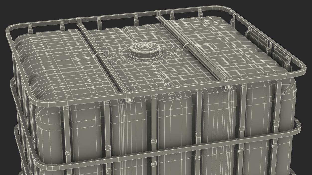 3D model Kruizinga IBC Fluid Container 1000 Litre Plastic Pallet