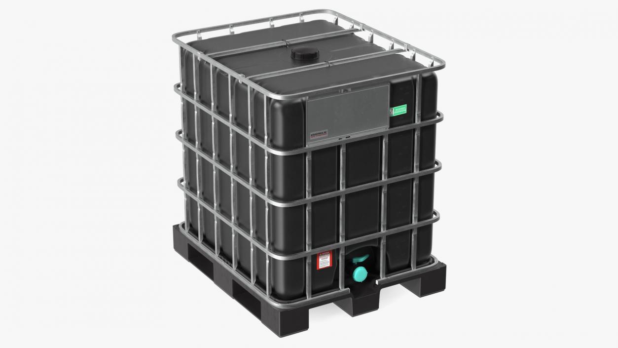 3D model Kruizinga IBC Fluid Container 1000 Litre Plastic Pallet