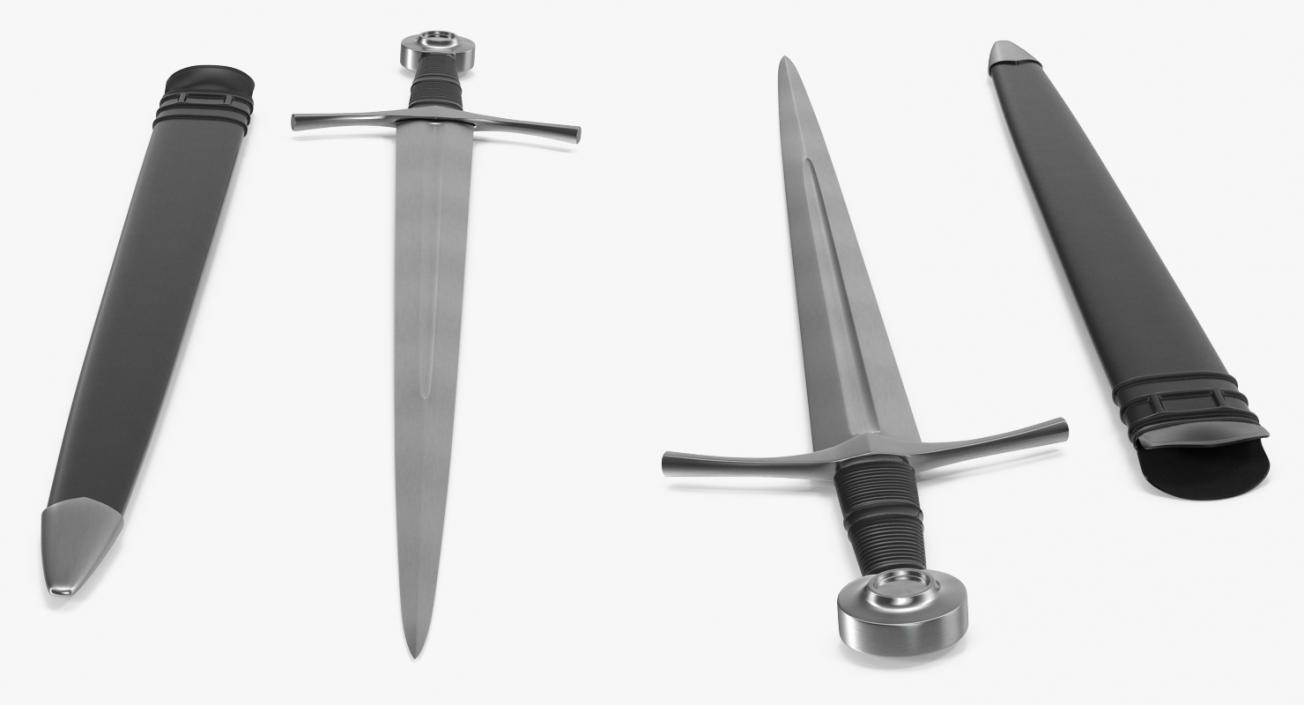 3D Medieval Knight Sword with Sheath model