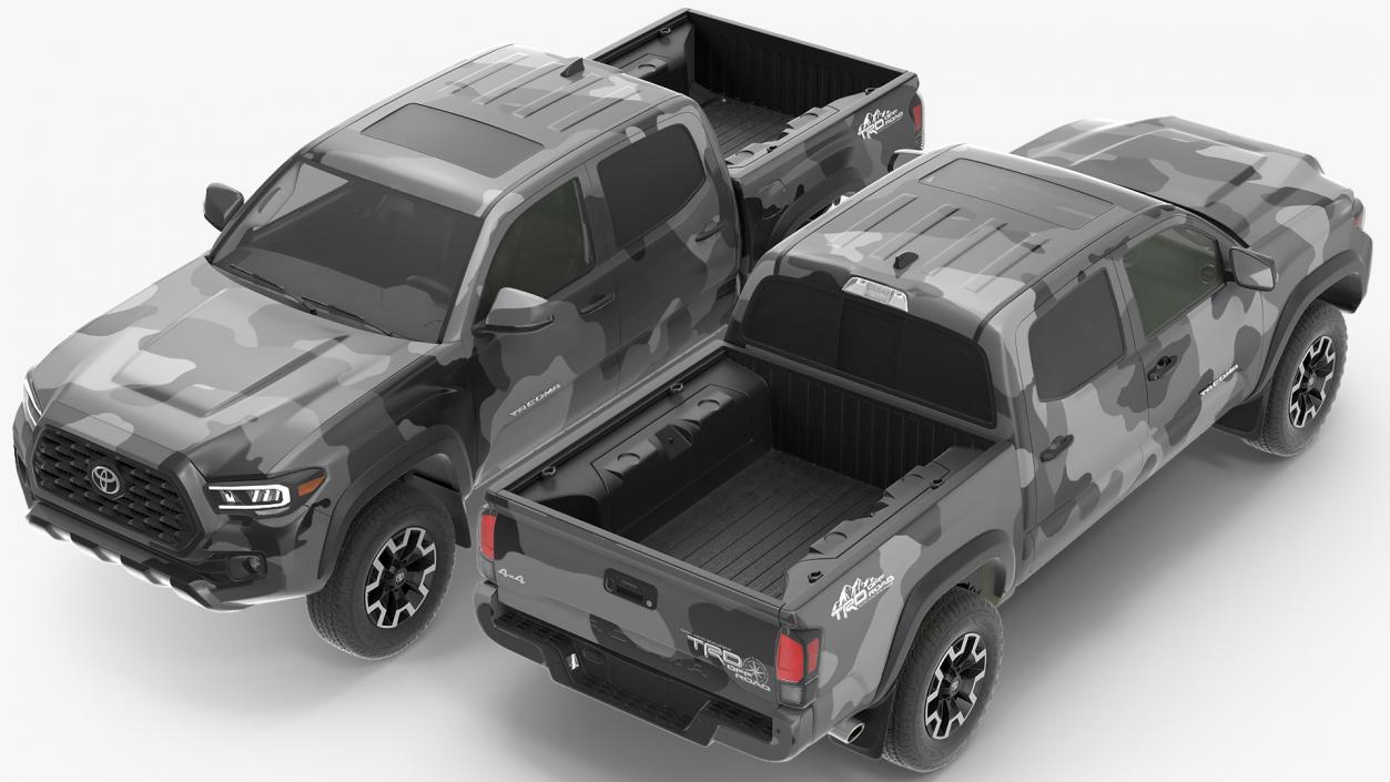 Toyota Tacoma TRD Off Road Gray Camouflage 2021 3D