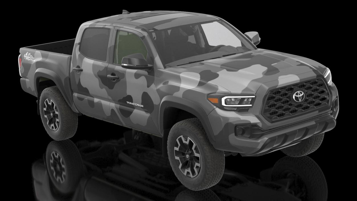 Toyota Tacoma TRD Off Road Gray Camouflage 2021 3D