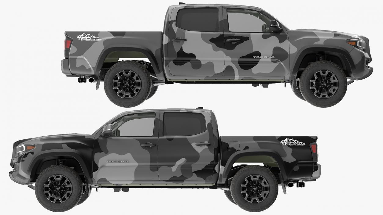 Toyota Tacoma TRD Off Road Gray Camouflage 2021 3D