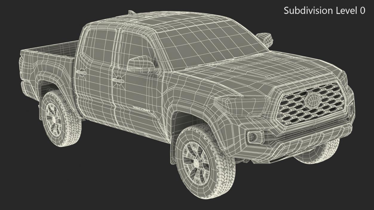 Toyota Tacoma TRD Off Road Gray Camouflage 2021 3D