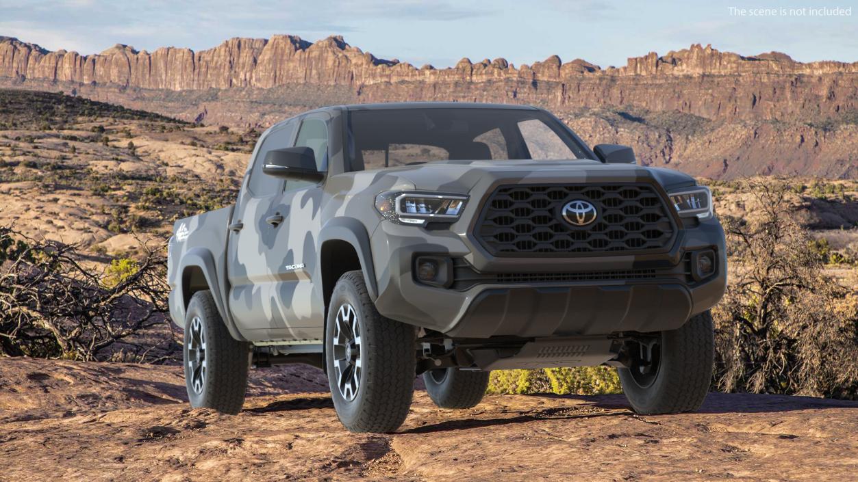 Toyota Tacoma TRD Off Road Gray Camouflage 2021 3D