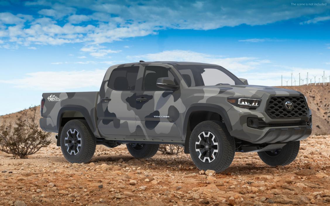 Toyota Tacoma TRD Off Road Gray Camouflage 2021 3D