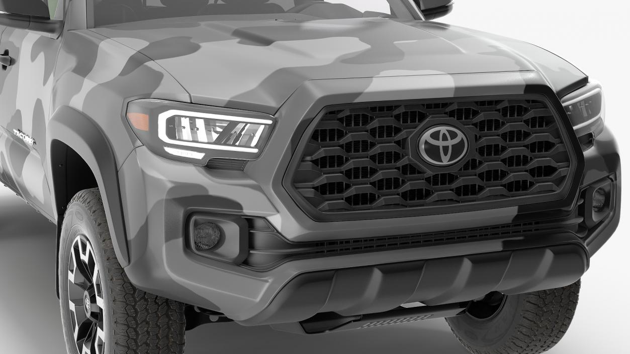 Toyota Tacoma TRD Off Road Gray Camouflage 2021 3D