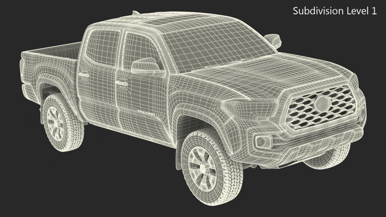 Toyota Tacoma TRD Off Road Gray Camouflage 2021 3D