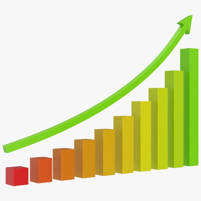 3D model Graph Curved Up