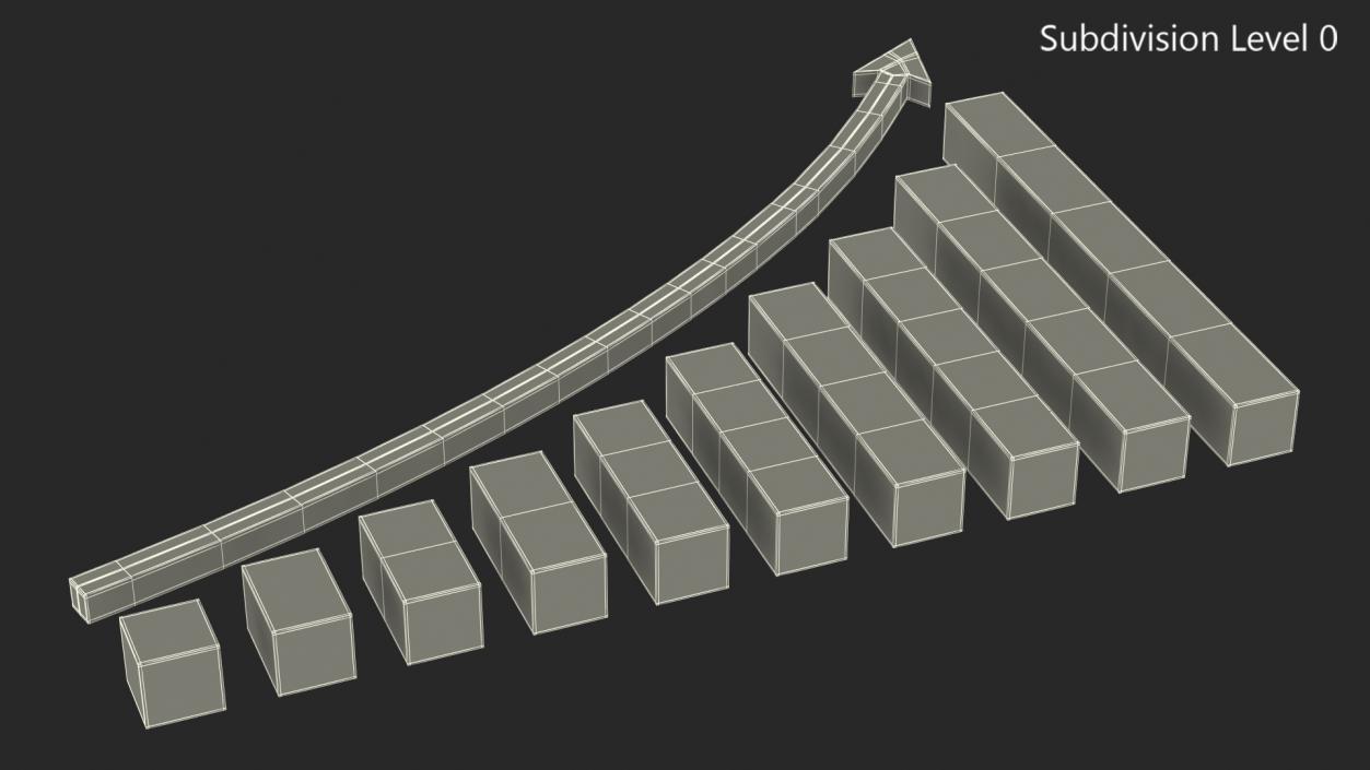 3D model Graph Curved Up