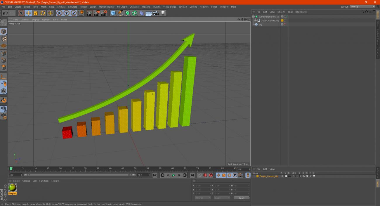 3D model Graph Curved Up