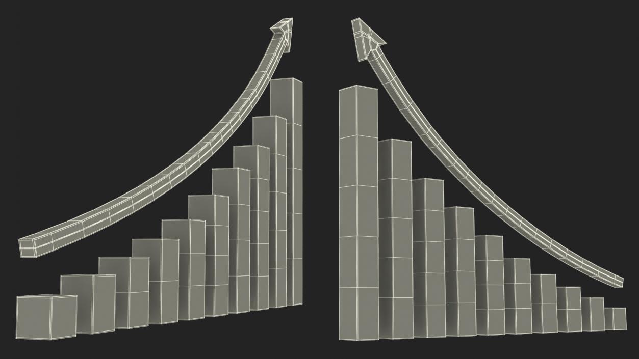 3D model Graph Curved Up