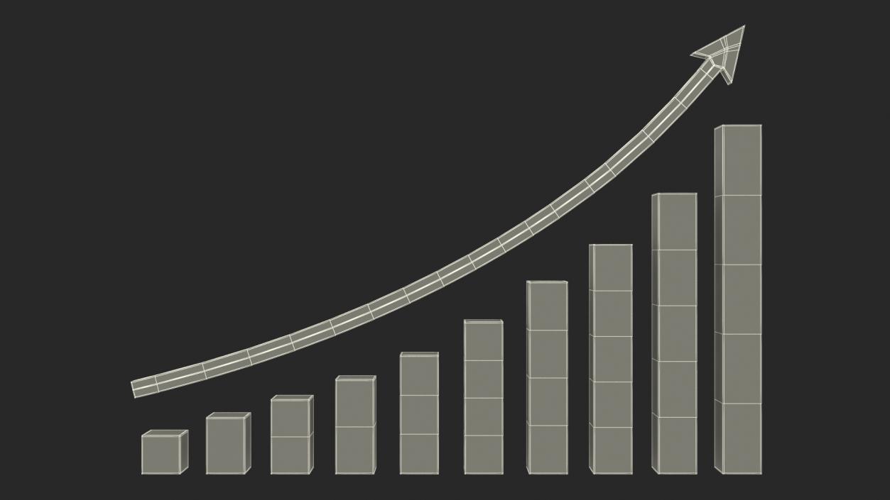 3D model Graph Curved Up