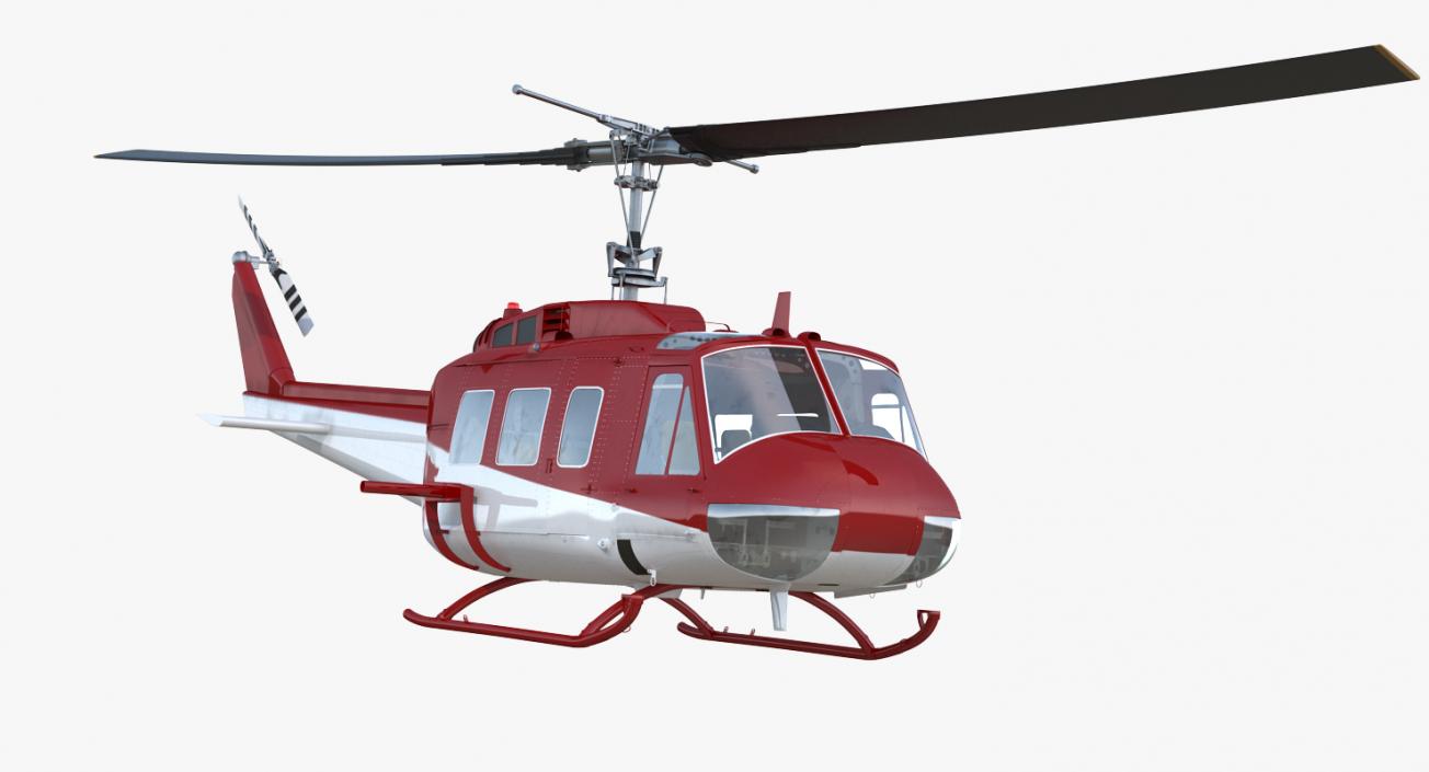 Air Medical Helicopter Bell Model 212 Rigged 3D model