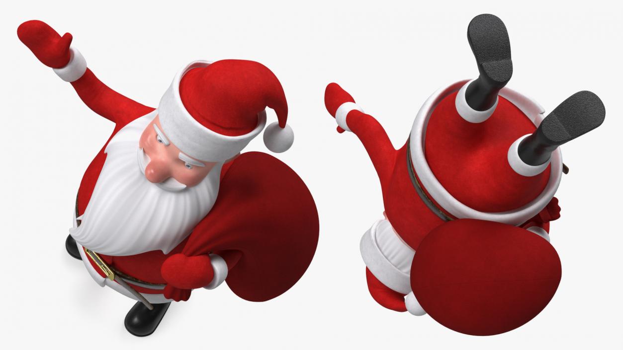 3D Santa Claus Cartoon Character Waving Pose