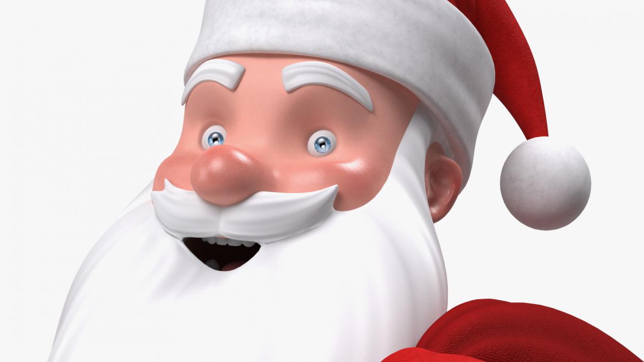 3D Santa Claus Cartoon Character Waving Pose