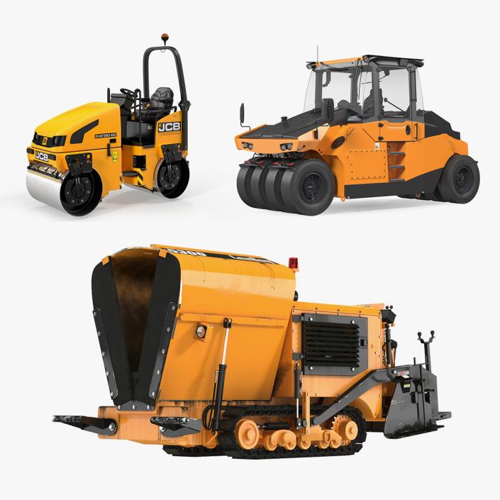 3D Rigged Road Compactors Collection model