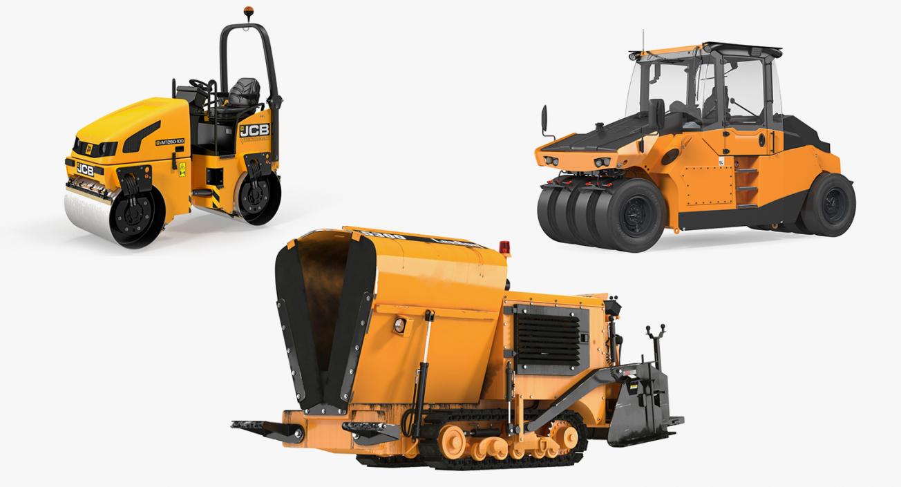 3D Rigged Road Compactors Collection model