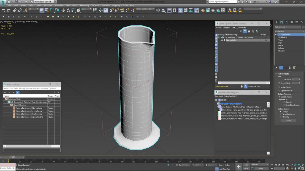 Lab Graduated Cylinder Flask Empty 3D model