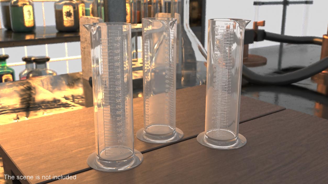 Lab Graduated Cylinder Flask Empty 3D model