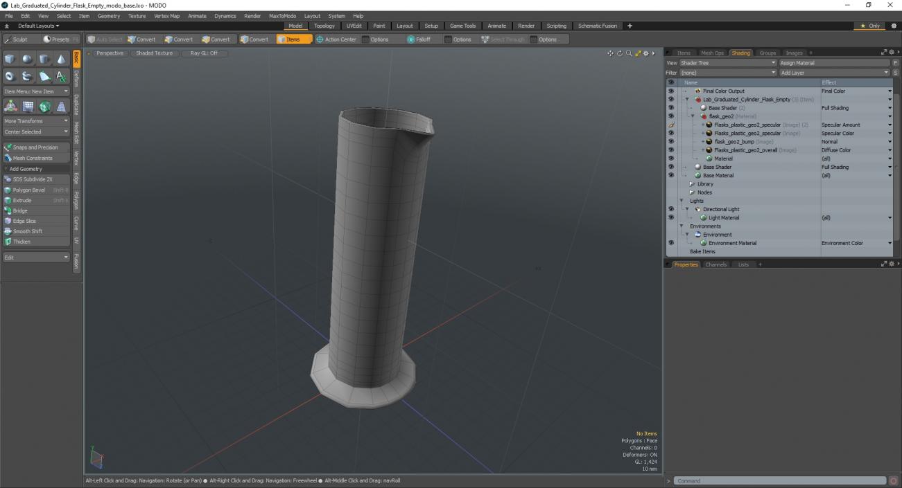 Lab Graduated Cylinder Flask Empty 3D model