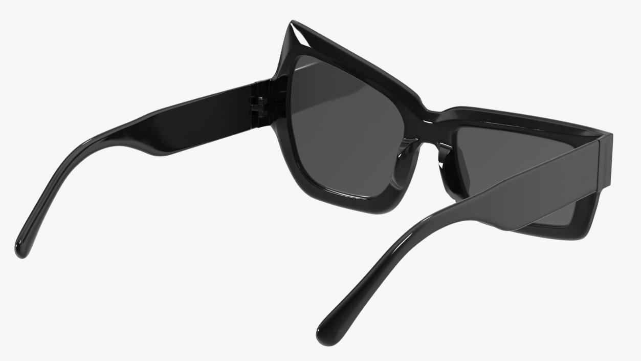 Asymmetrical Sunglasses Black 3D model