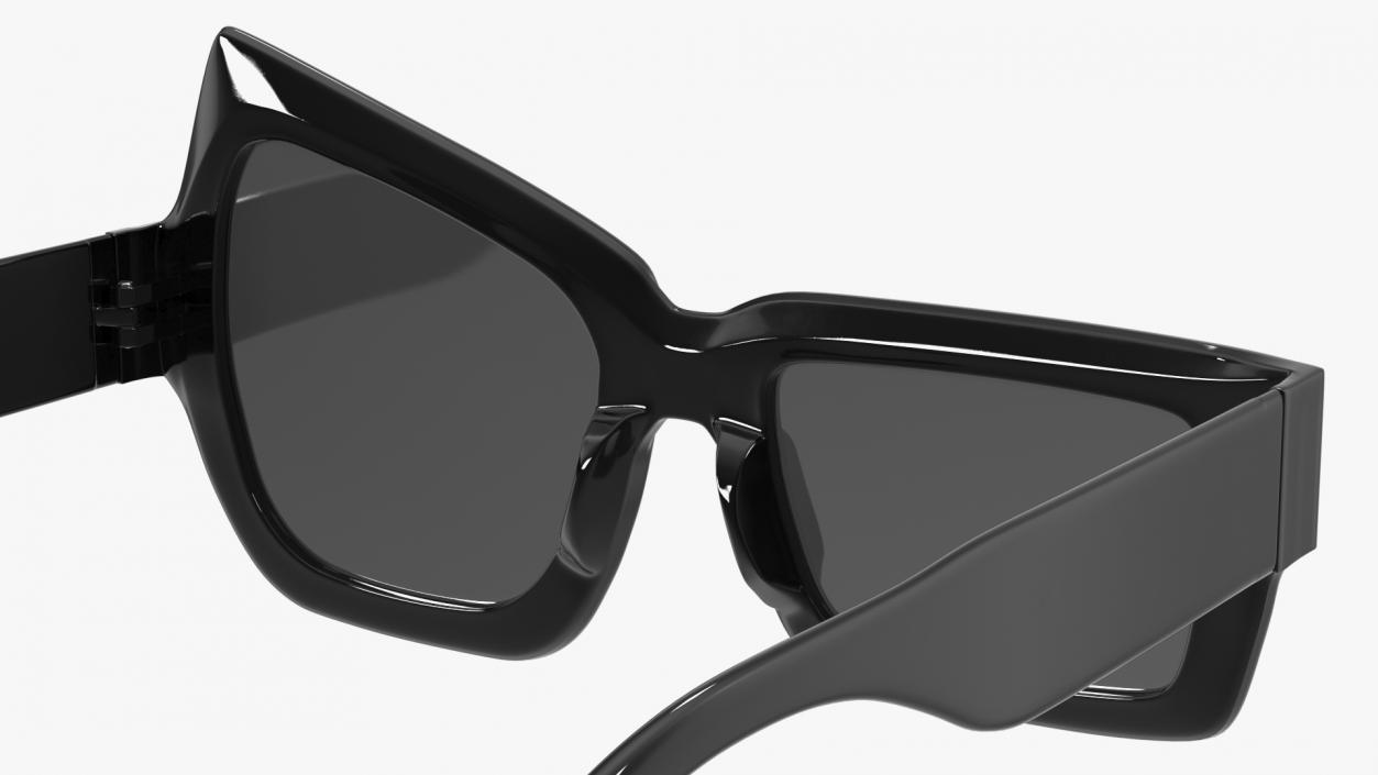 Asymmetrical Sunglasses Black 3D model