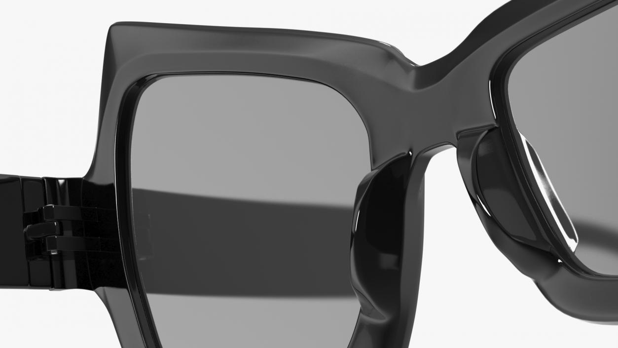 Asymmetrical Sunglasses Black 3D model