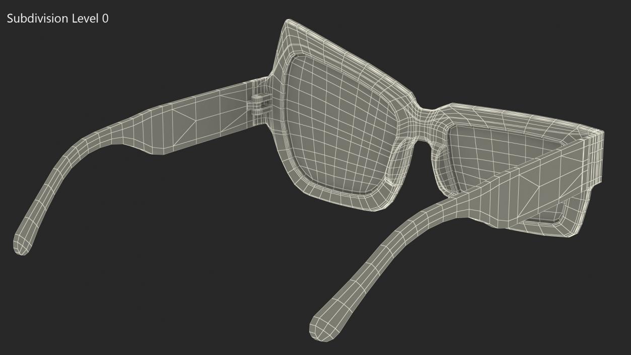 Asymmetrical Sunglasses Black 3D model