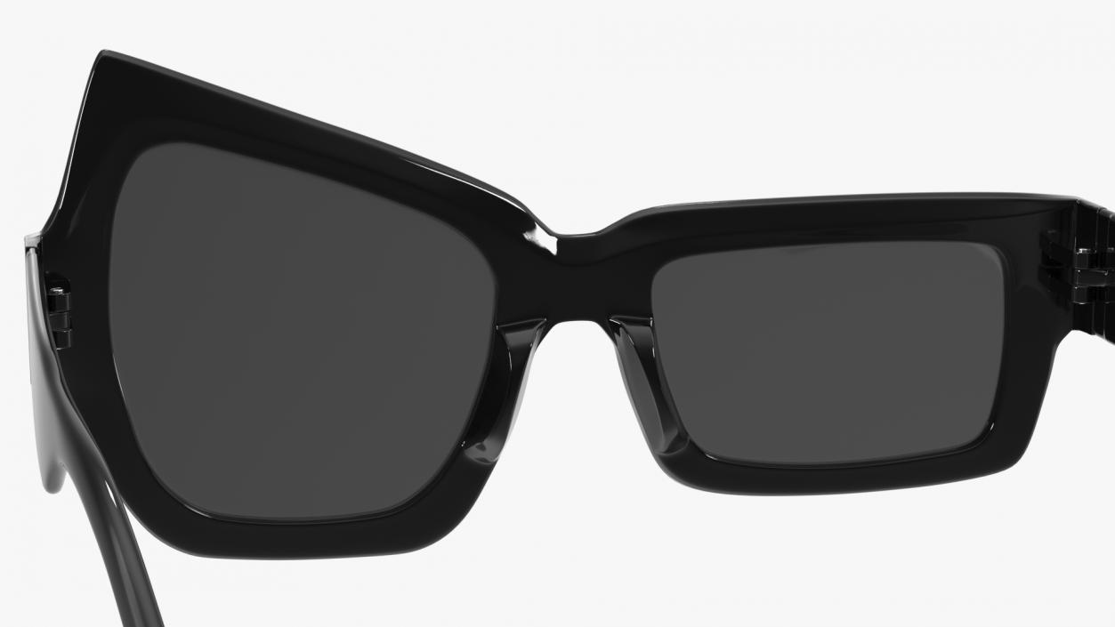 Asymmetrical Sunglasses Black 3D model