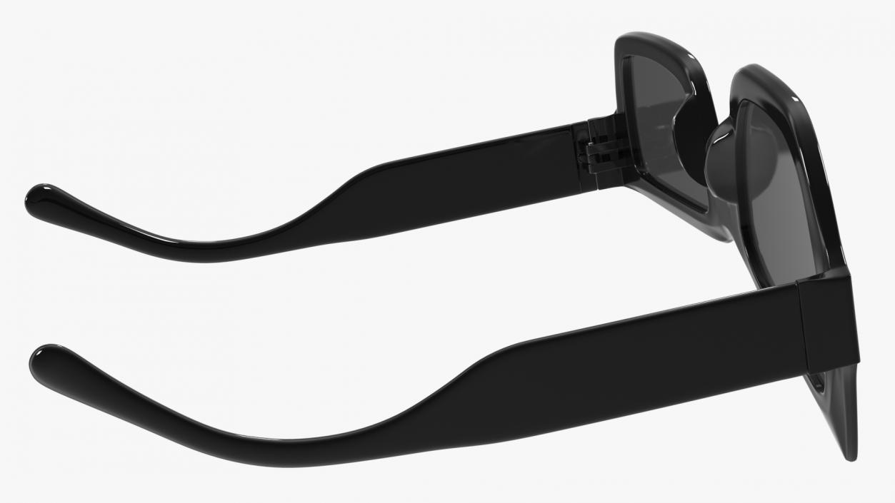 Asymmetrical Sunglasses Black 3D model