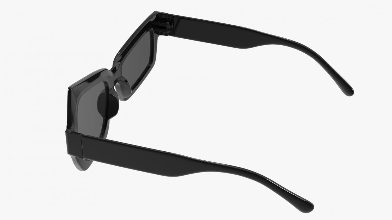 Asymmetrical Sunglasses Black 3D model