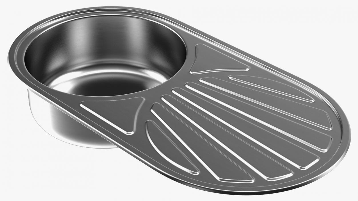 3D Single Bowl Inset Sink with Drainboard model