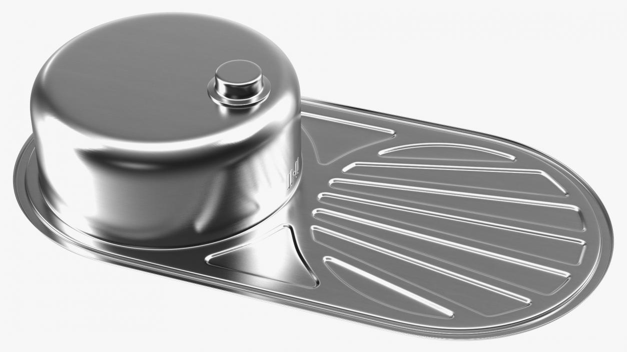 3D Single Bowl Inset Sink with Drainboard model