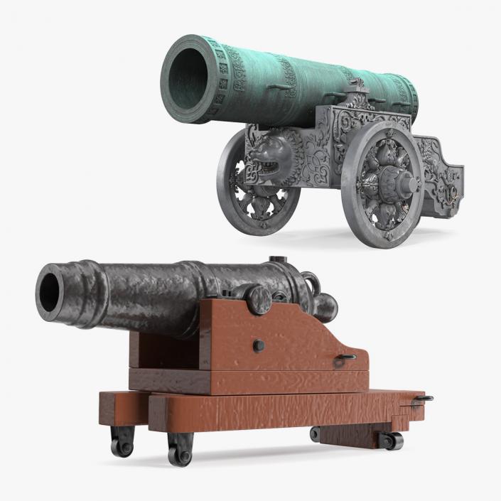 3D Artillery Cannons Collection model