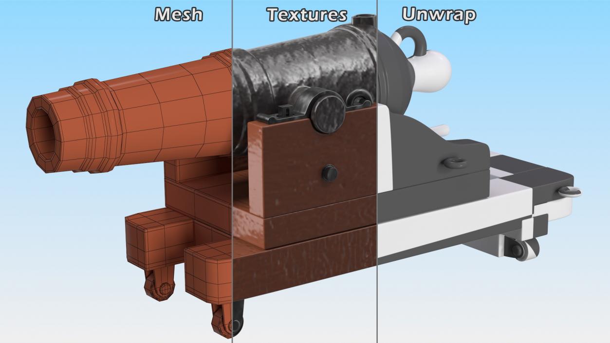 3D Artillery Cannons Collection model