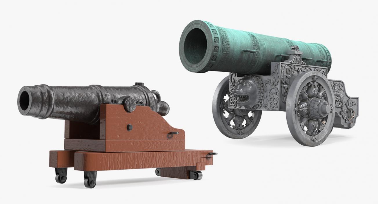 3D Artillery Cannons Collection model