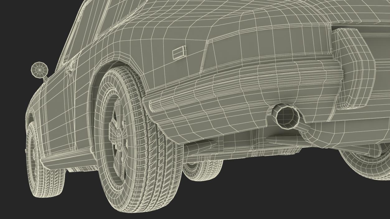 3D White Porsche 911 1968 Simplified model