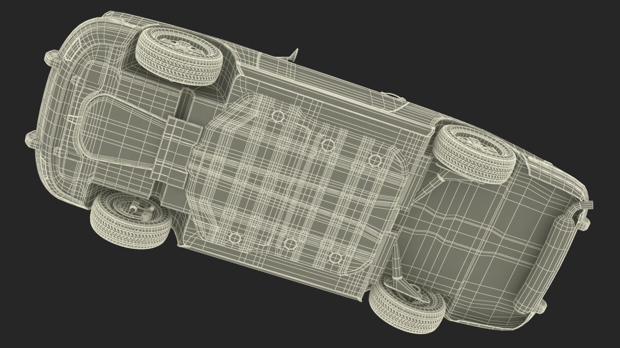 3D White Porsche 911 1968 Simplified model