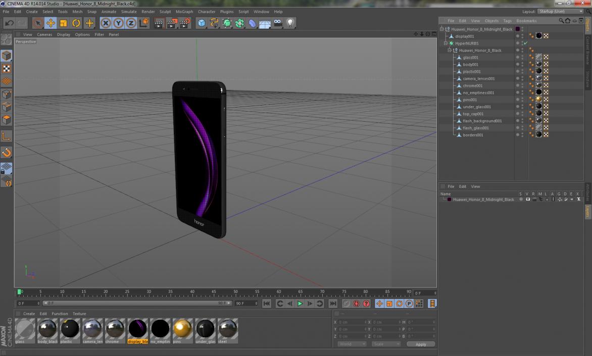 Huawei Honor 8 Midnight Black 3D model