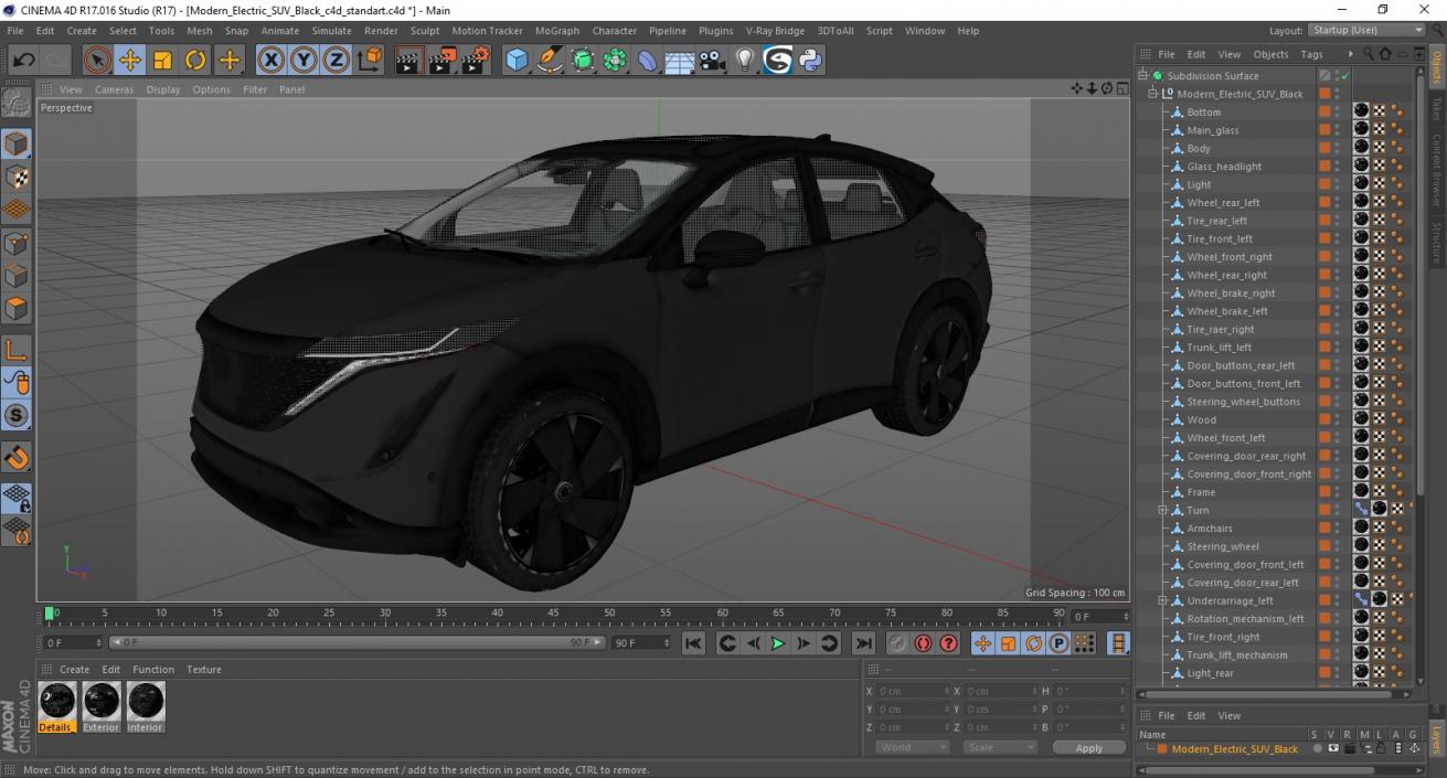 3D model Modern Electric SUV Black