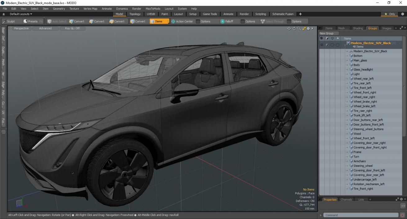 3D model Modern Electric SUV Black