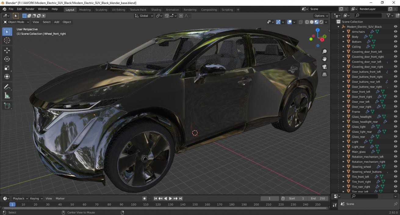 3D model Modern Electric SUV Black