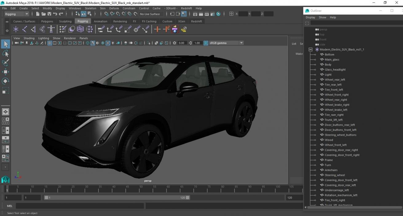 3D model Modern Electric SUV Black