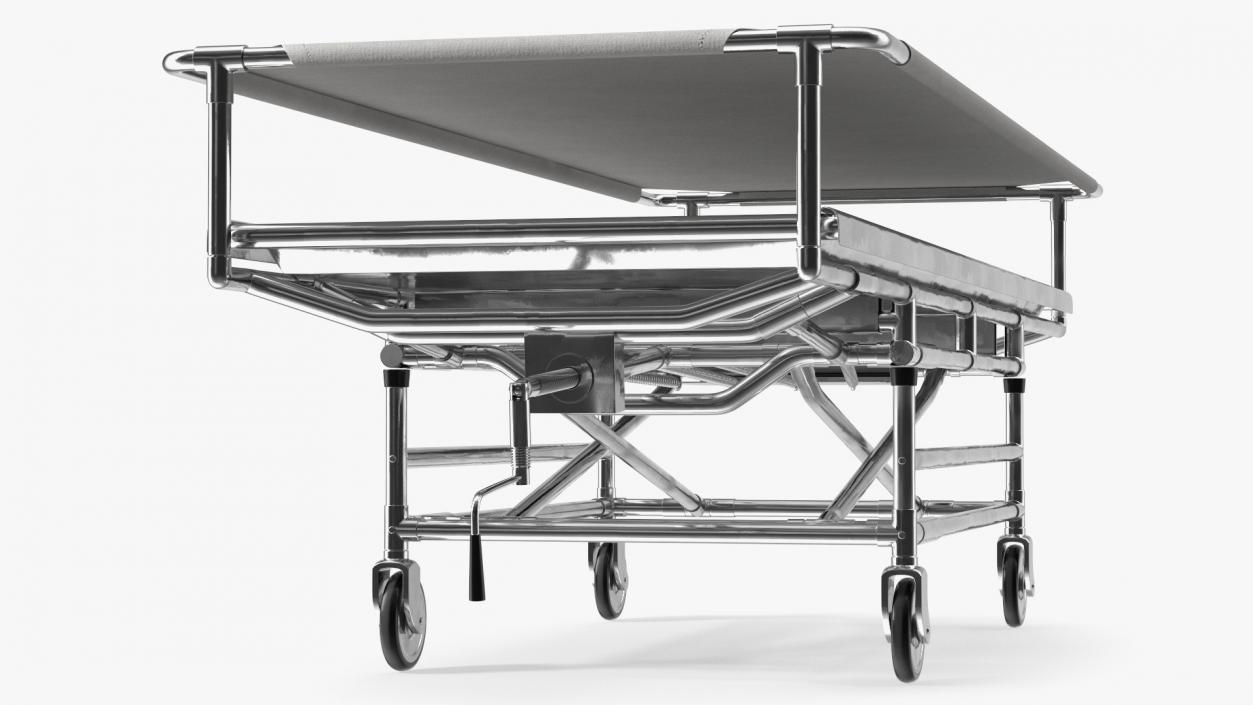 3D model Covered Mortuary Gurney Rigged