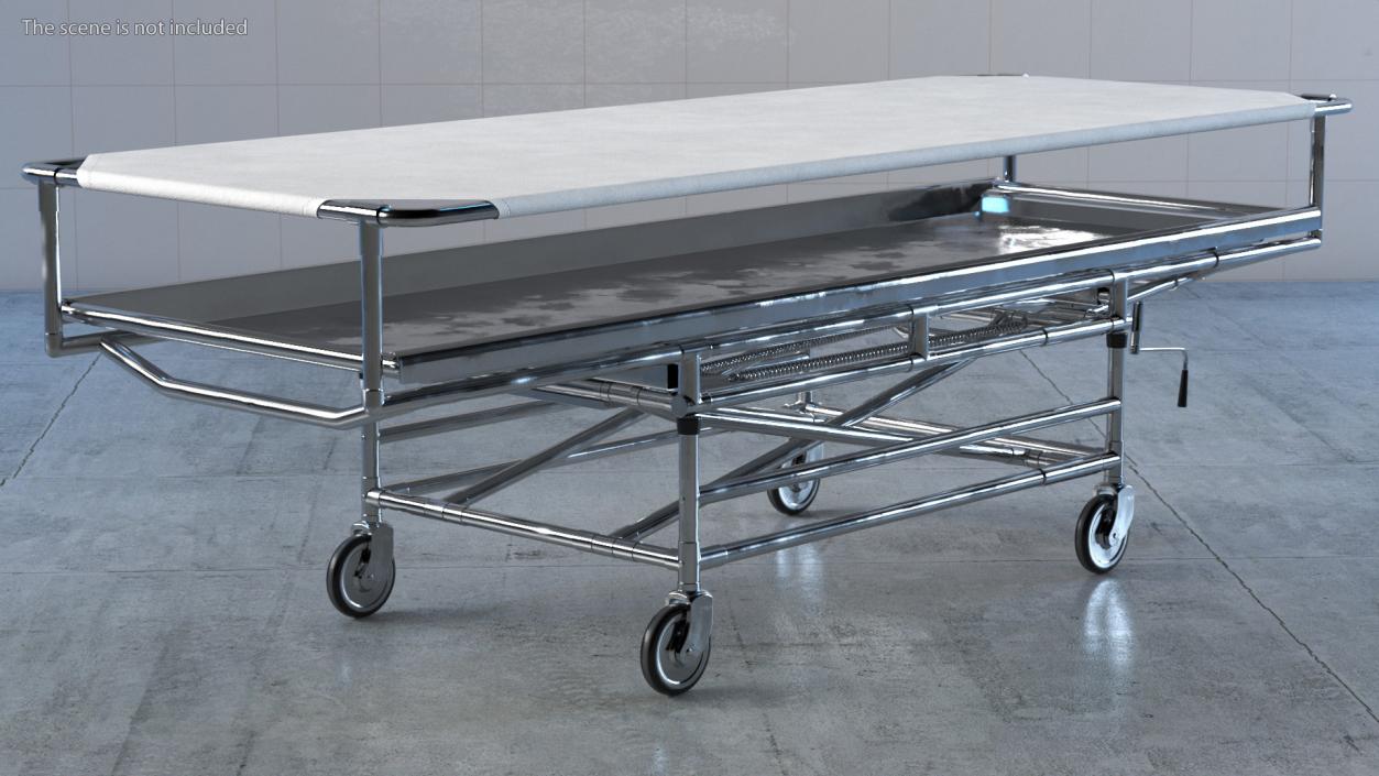 3D model Covered Mortuary Gurney Rigged