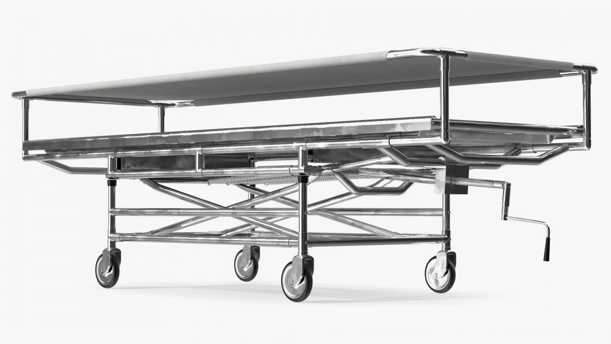 3D model Covered Mortuary Gurney Rigged