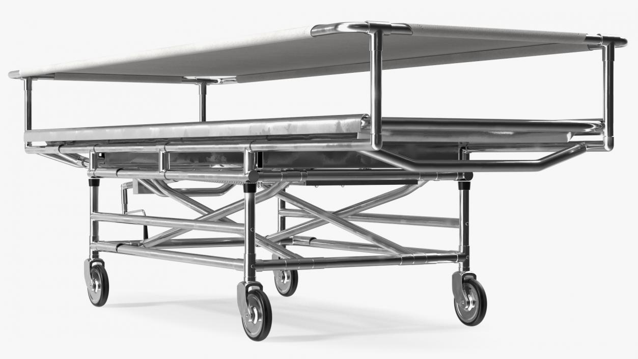 3D model Covered Mortuary Gurney Rigged